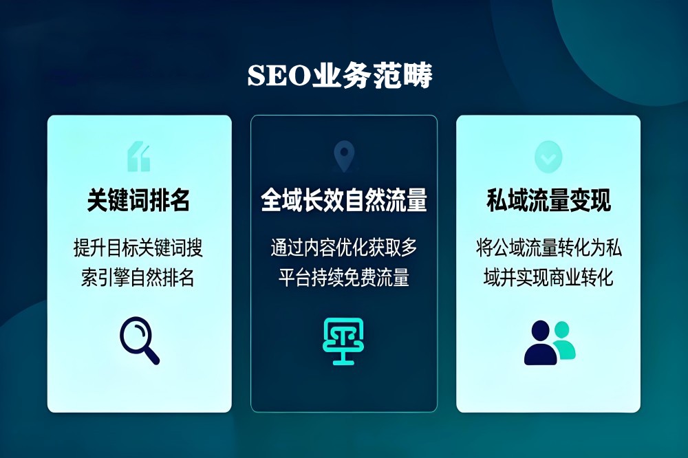 SEO业务范畴：关键词排名，全域长效自然流量，私域流量变现插图