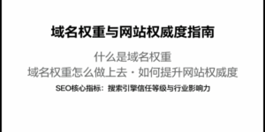 什么是域名权重，域名权重怎么做上去，如何提升网站权威度