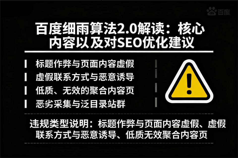 百度细雨算法2.0解读:核心内容以及对SEO优化建议插图 百度细雨算法2.0解读:核心内容以及对SEO优化建议插图