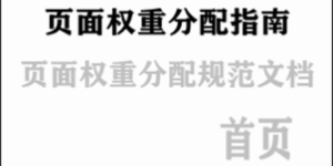 什么是页面权重，页面权重分配规范文档，页面权重分配首页