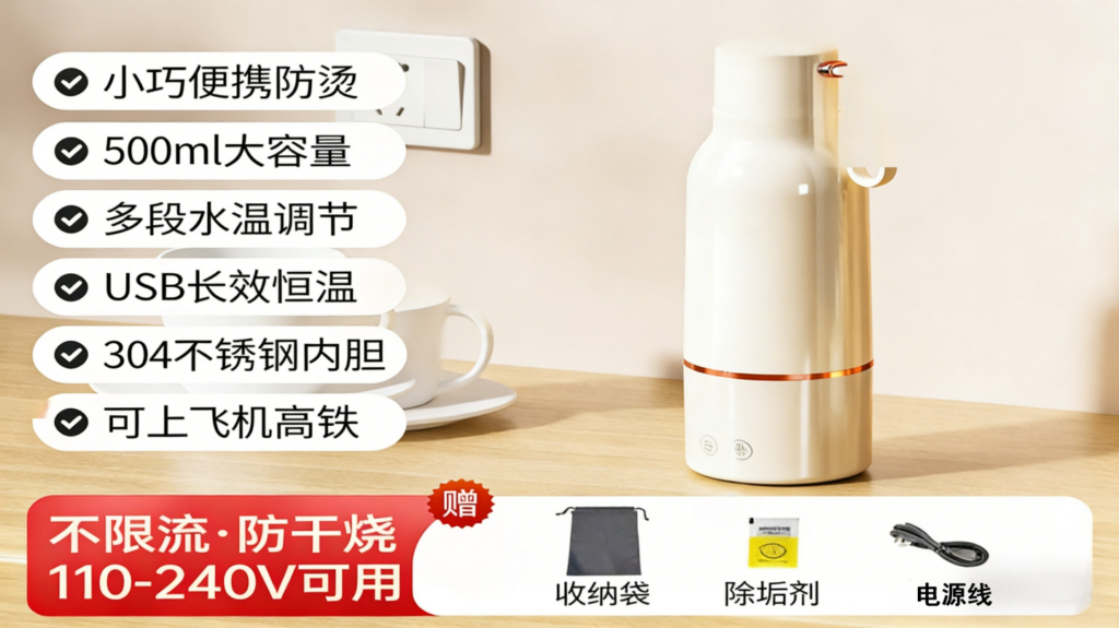 一杯走天下:DRSH-007便携电热杯深度体验,如何重新定义“随时随地喝热水”?插图 一杯走天下:DRSH-007便携电热杯深度体验,如何重新定义“随时随地喝热水”?插图