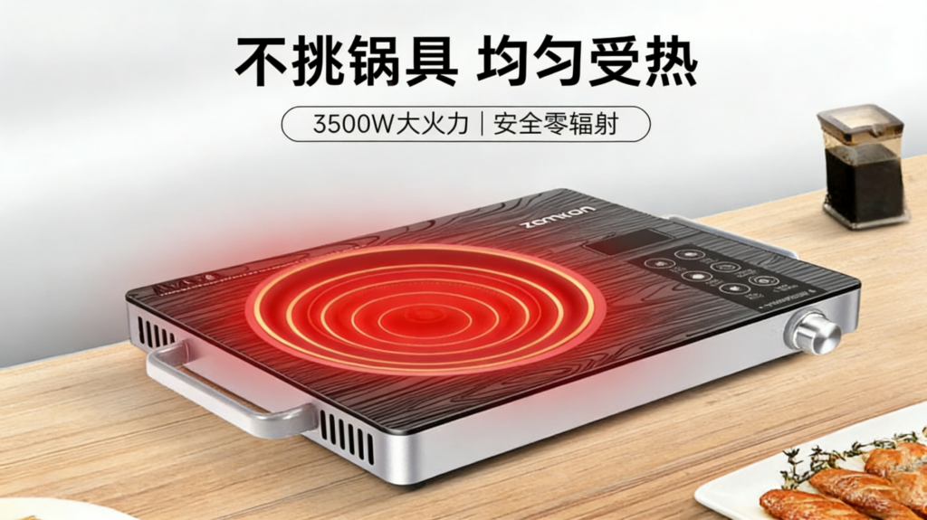 火力革命！解密优选DTL-006电陶炉评测：3500W三环猛火如何重新定义厨房效率与健康？插图1