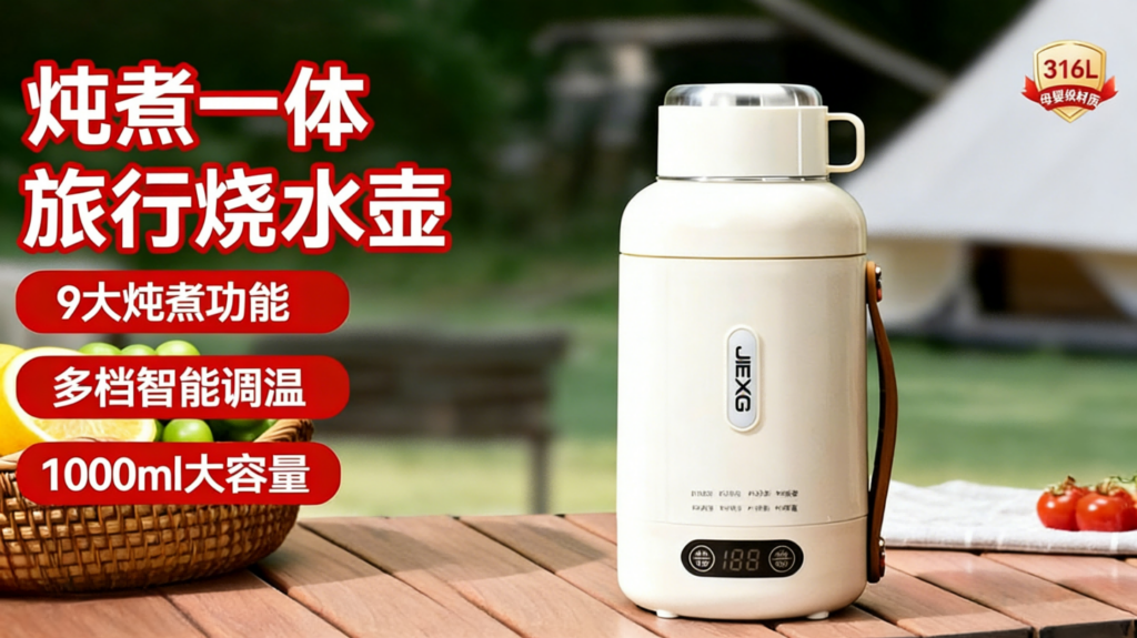 DRSH-003户外家用烧水杯，智能电热水杯烧水壶恒温壶，外出小型便携式养生杯插图2