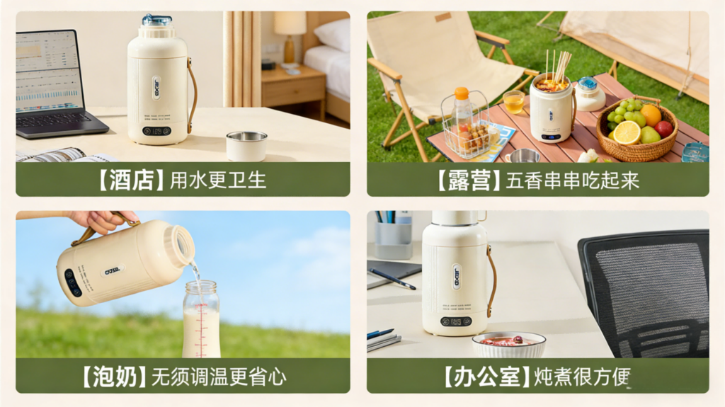 DRSH-003户外家用烧水杯，智能电热水杯烧水壶恒温壶，外出小型便携式养生杯插图4