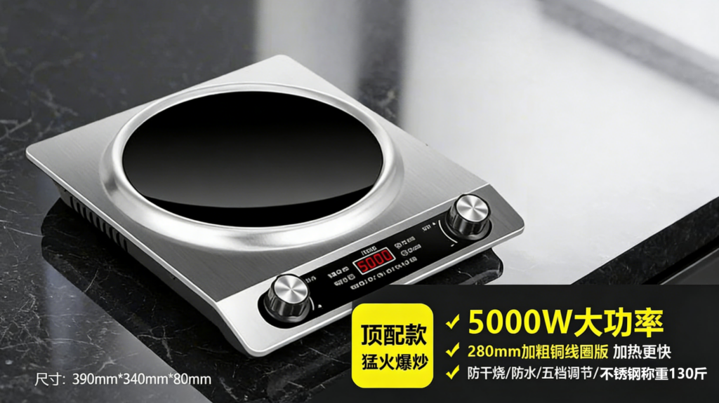火力革命！解密优选深度评测DTL-008凹面电磁灶：5000W猛火如何重塑中式爆炒体验？插图2