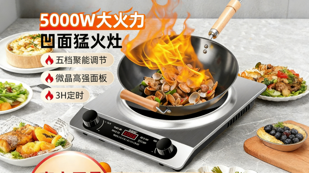 火力革命！解密优选深度评测DTL-008凹面电磁灶：5000W猛火如何重塑中式爆炒体验？插图3