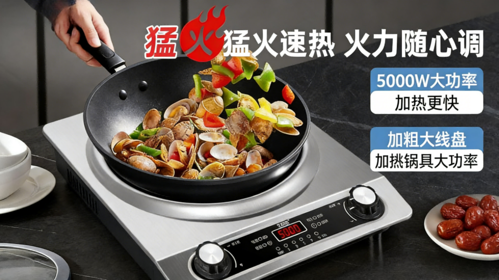 火力革命！解密优选深度评测DTL-008凹面电磁灶：5000W猛火如何重塑中式爆炒体验？插图4