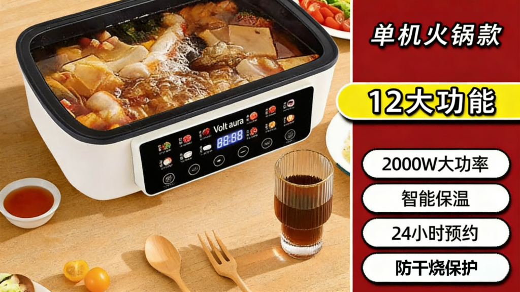 DZG-001全自动蒸锅火锅，预约定时大功率大容量，办公室宿舍家庭蒸煮家用炖煮插图3