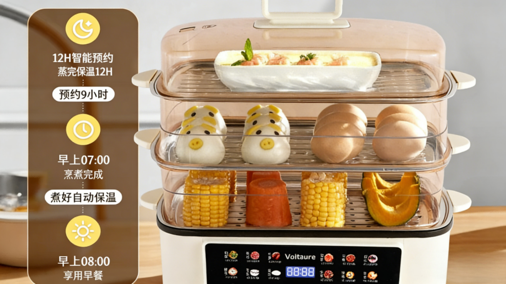 DZG-001全自动蒸锅火锅，预约定时大功率大容量，办公室宿舍家庭蒸煮家用炖煮插图5