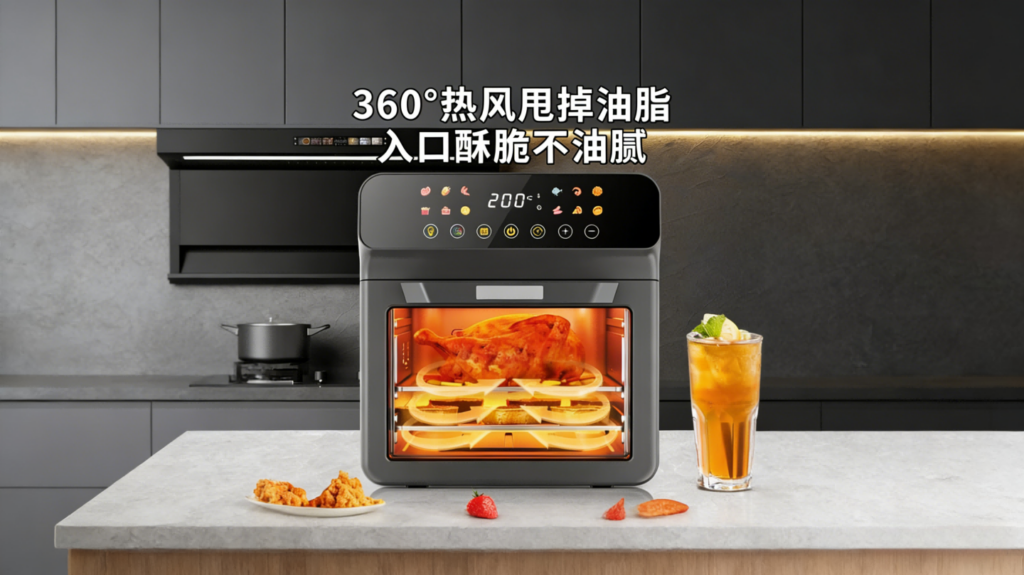 KQZG-001大容量智能空气炸锅，家用可视多功能电烤箱，全自动电炸锅烤箱一体机插图3