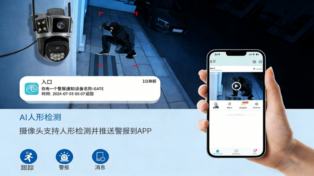 一机如何看三处？S8A球机测评：三画面同显+人形跟踪，终结监控死角插图3