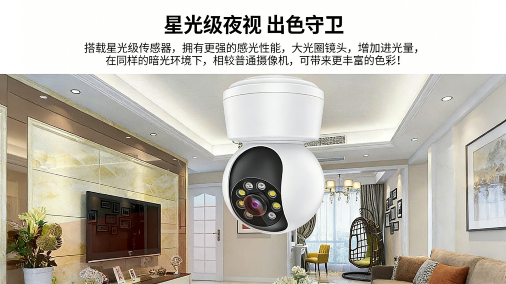 夜视差画质糊？T8摇头机测评：500万像素+星光全彩夜视+AI自动跟踪插图3