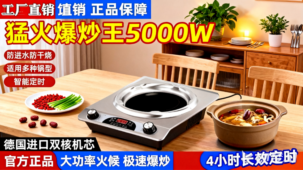 全能厨房动力核心：鑫赑优选深度评测DTL-001凹面电陶炉，如何以5000W澎湃火力重塑烹饪体验？插图2