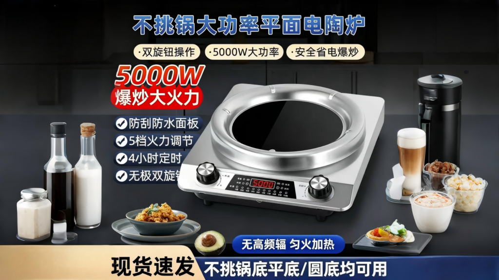 全能厨房动力核心：鑫赑优选深度评测DTL-001凹面电陶炉，如何以5000W澎湃火力重塑烹饪体验？插图5