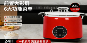 1050pa微压电饭煲，2.5L钛金陶瓷釉内胆烹饪，DFB-001家用小型多功能电煮锅缩略图