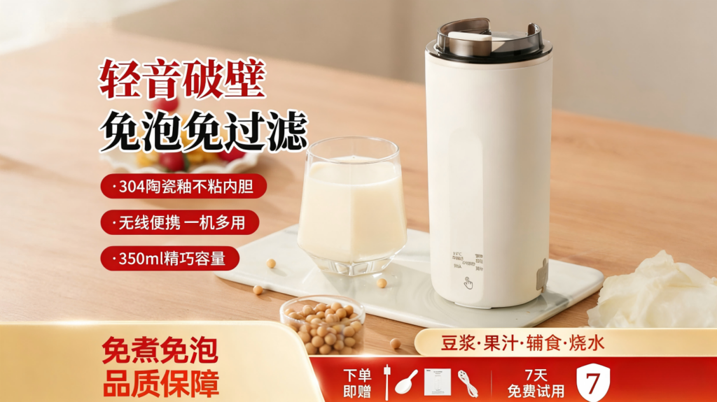 DJB-002便携直饮豆浆机,家用多功能豆浆杯,迷你小型静音破壁果汁免滤插图 DJB-002便携直饮豆浆机,家用多功能豆浆杯,迷你小型静音破壁果汁免滤插图