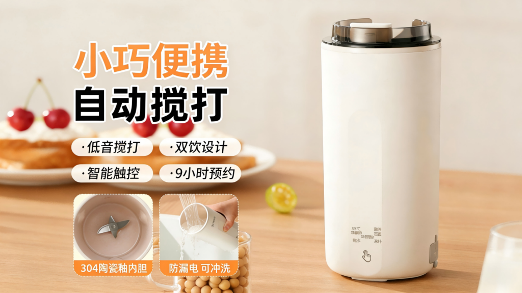 DJB-002便携直饮豆浆机,家用多功能豆浆杯,迷你小型静音破壁果汁免滤插图1 DJB-002便携直饮豆浆机,家用多功能豆浆杯,迷你小型静音破壁果汁免滤插图1