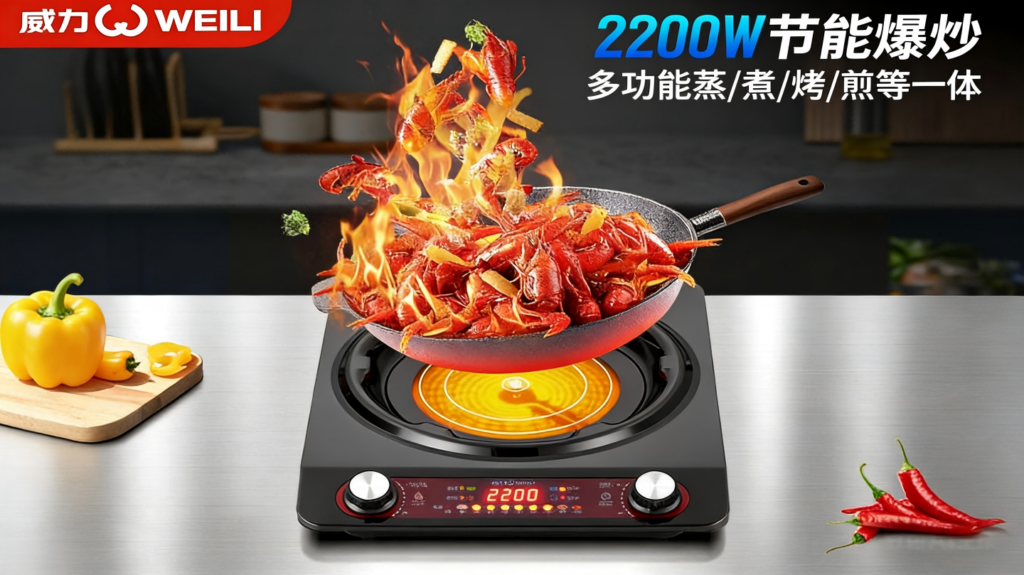 威力DTL-WL黑钛钢电陶炉测评，2200W不挑锅家用猛火灶，鑫赑优选推荐插图1