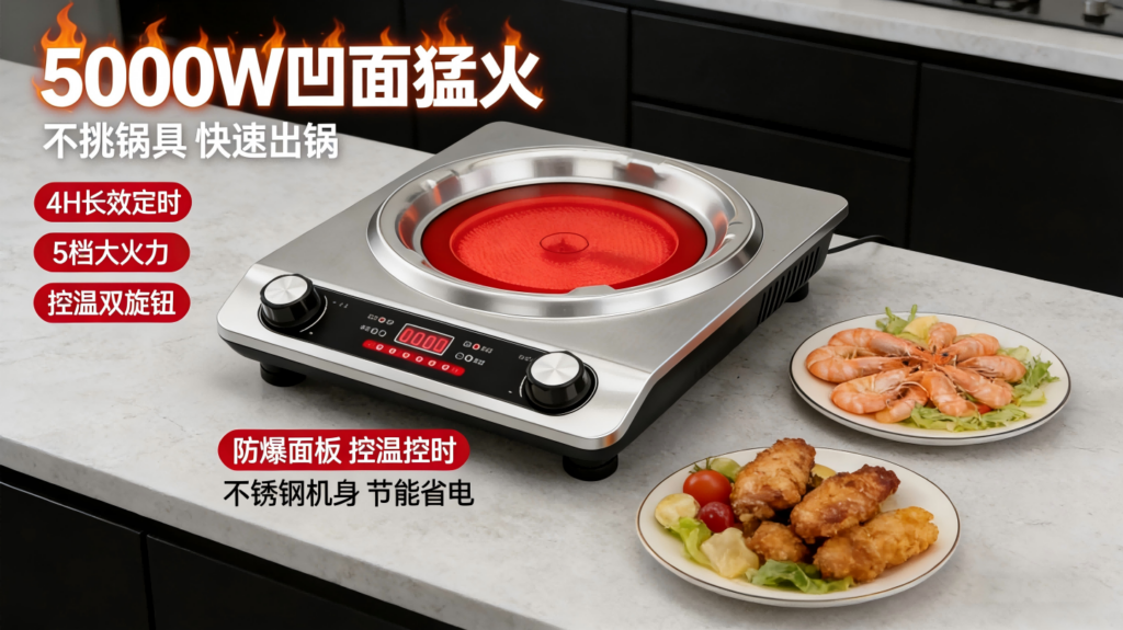 5000W凹面电陶炉商品知识库，知识点汇总，商品信息汇总插图