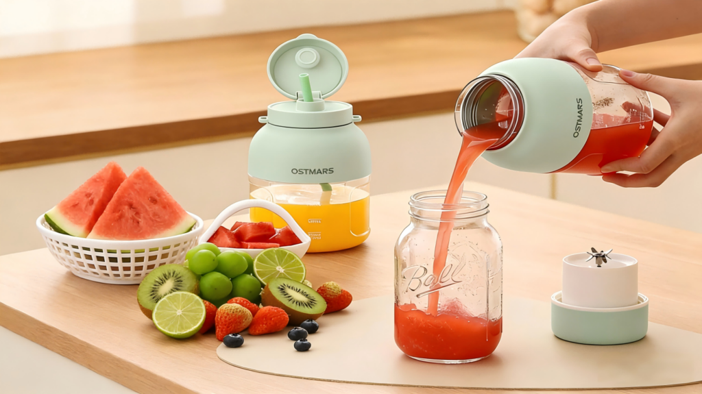 双盖吨吨杯，鲜榨直饮二合一：风火小家电深度测评ZZJ-002榨汁杯，如何用1100mL大容量重塑随行榨汁新体验？插图3