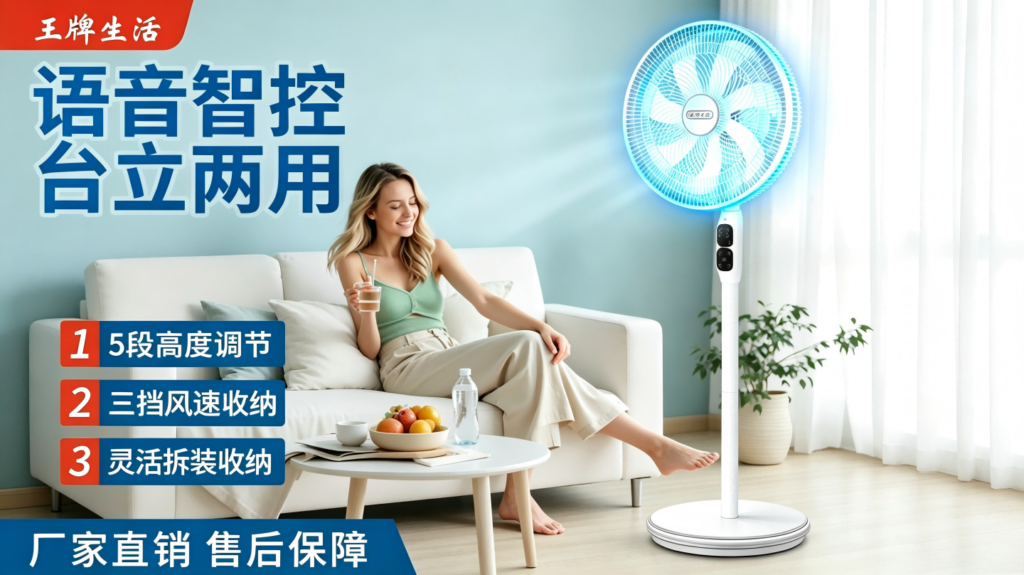 一机三控，全域清凉：风火小家电深度评测王牌生活语音电风扇，如何用智控三合一重新定义家庭送风体验？插图