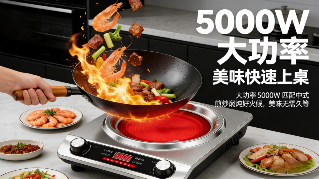 5000W凹面电陶炉：大功率不挑锅家用商用，多功能电磁炉节能猛火爆炒插图