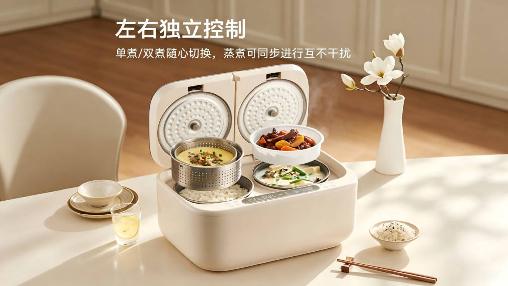 风火小家电深度测评 | 德国Zemkon双胆电饭煲DFB005:一机双煮,重新定义家庭烹饪效率插图 风火小家电深度测评 | 德国Zemkon双胆电饭煲DFB005:一机双煮,重新定义家庭烹饪效率插图