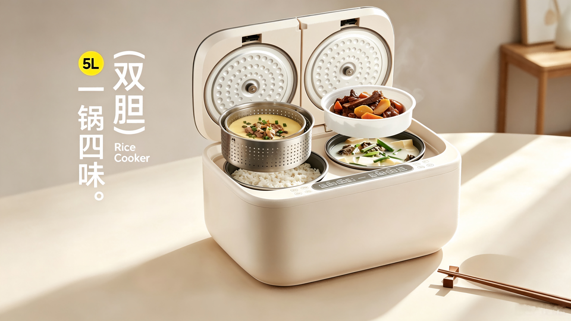 风火小家电深度测评 | 德国Zemkon双胆电饭煲DFB005：一机双煮，重新定义家庭烹饪效率缩略图